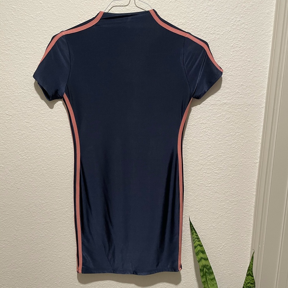 Strip slinky dress